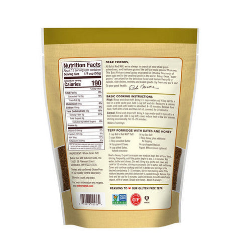 Bobs Red Mill, Whole Grain Teff, 24 Oz(Case Of 4)