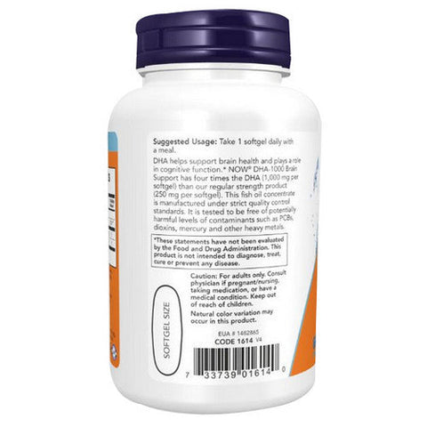 Now Foods, DHA-1000 Brain Support, 1000 mg, Extra Strength 90 Softgels