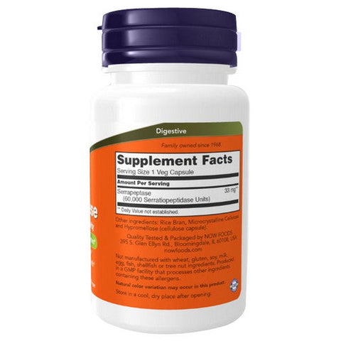 Now Foods, Serrapeptase, 60,000 Units, 60 Veg Caps