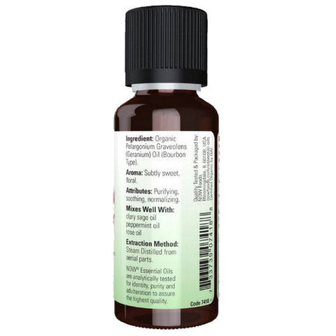 Now Foods, Organic Essential Oils, Geranium 1 Oz
