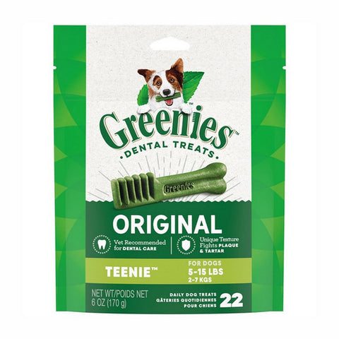 Greenies, Original Dental Dog Chews, Teenie - 22 Treats - (Dogs 5-15 lbs)