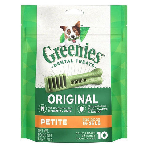 Greenies, Original Dental Dog Chews, Petite - 10 Treats - (Dogs 15-25 lbs)