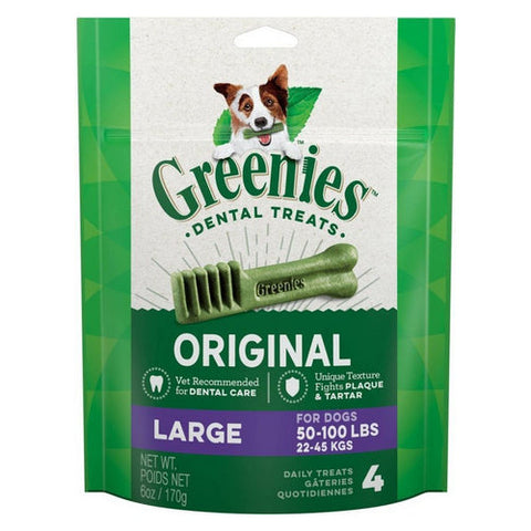 Greenies, Original Dental Dog Chews, Large - 4 Treats - (Dogs 50-100 lbs)