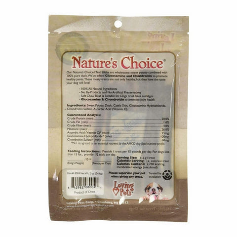 Loving Pets, Nature's Choice Sweet Potato & Duck Meat Sticks, 2 oz