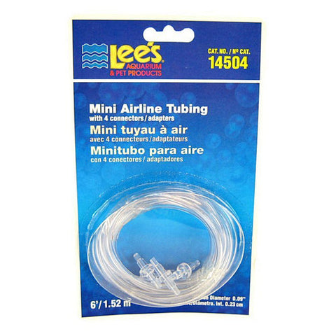 Mini Airline Tubing with 4 Connectors 6' Long Tube (.09" Diameter Tubing) by Lee's
