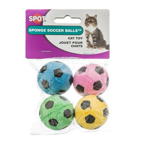Spot, Spotnips Sponge Soccer Balls Cat Toys, 4 Pack