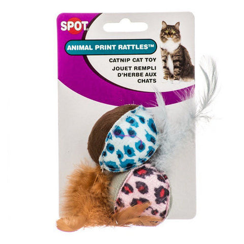 Spot, Spotnips Rattle with Catnip - Animal Print, 2 Pack