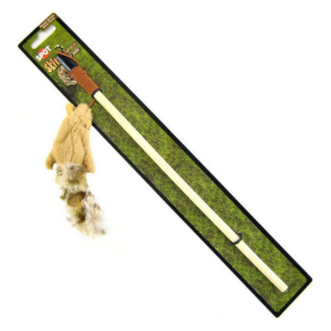 Spot, Skinneeez Squirrel Cat Toy with Wand, Squirrel Cat Toy with Wand