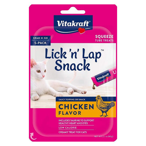 Vitakraft, Lick N Lap Snack Chicken Cat Treat, 5 count