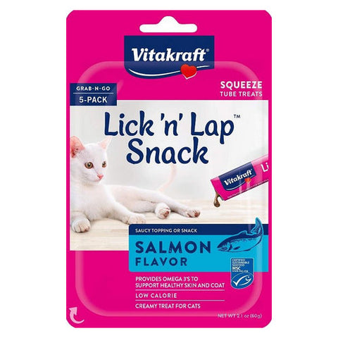Vitakraft, Lick N Lap Snack Salmon Cat Treat, 5 count