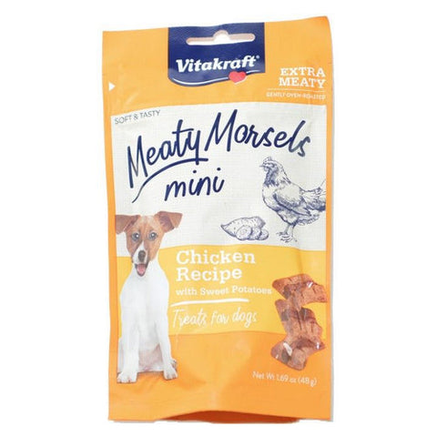 Vitakraft, Meaty Morsels Mini Chicken Recipe with Sweet Potato Dog Treat, 1.69 oz