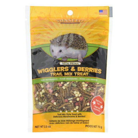 Vitakraft, Sunseed Vita Prima Wigglers & Berries Trail Mix Hedgehog Treat, 2.5 oz