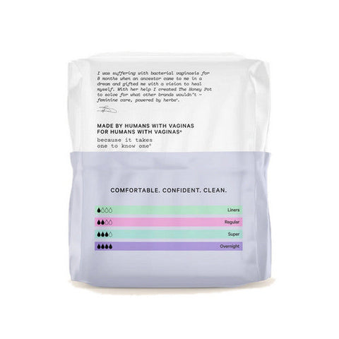 The Honey Pot, Organic Overnight Pads, 12 Count