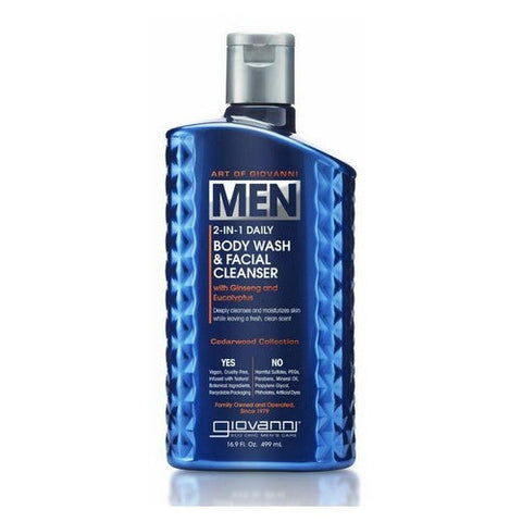 Giovanni Cosmetics, 2 In 1 Face & Body Wash Cedarwood, 16.9 Oz