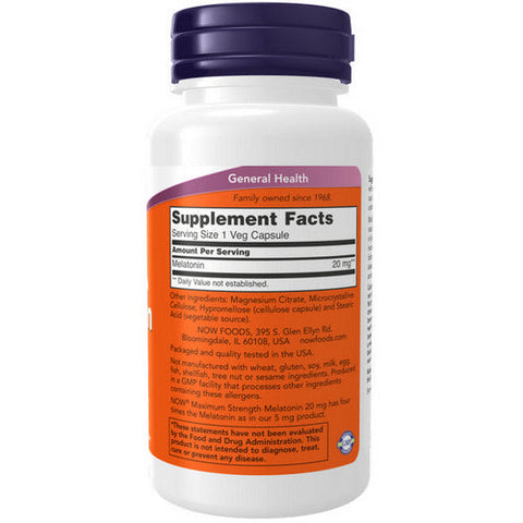 Now Foods, Melatonin, 20mg, 90 Veg Caps