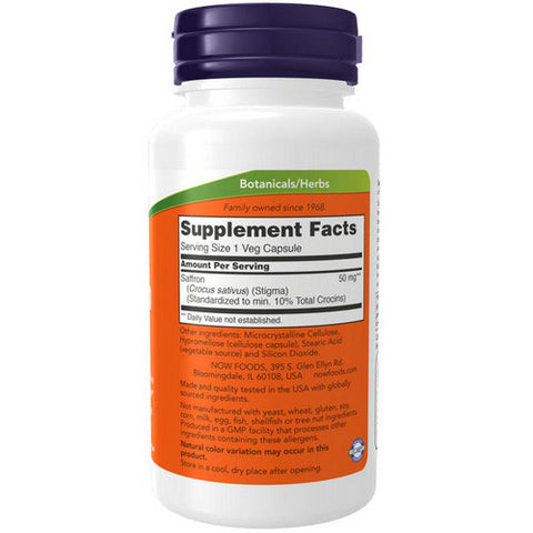 Now Foods, Saffron, 50Mg, 60 Vegcaps