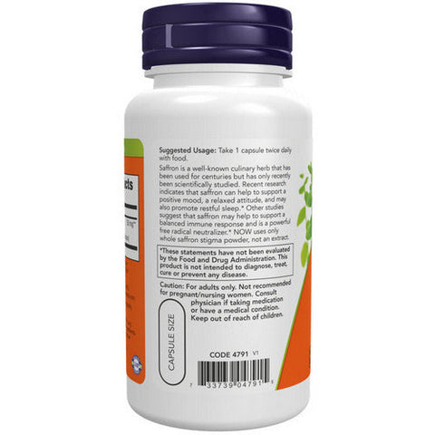 Now Foods, Saffron, 50Mg, 60 Vegcaps