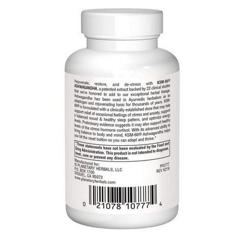 Planetary Herbals, Ksm-66 Ashwagandha Root Extract, 300 mg, 60 Veg Caps