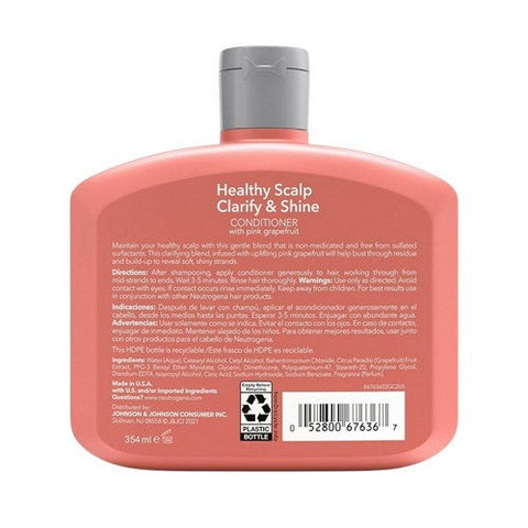 Neutrogena, Healthy Scalp Clarify & Shine Conditioner with Pink Grapefruit, 12 Oz