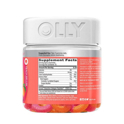 Olly, Collagen Gummy Rings Peach Bellini, 30 Gummies