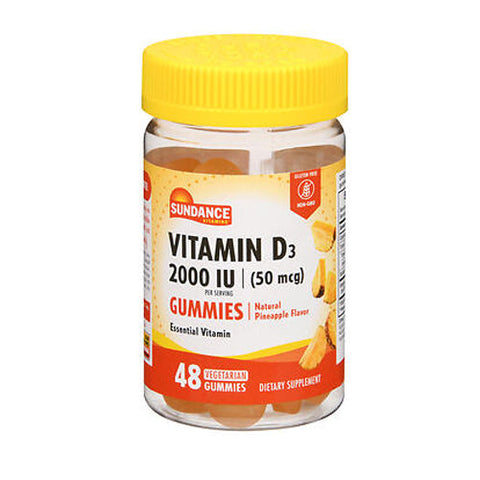 Sundance, Vitamins Vitamin D3 Vegetarian Gummies Natural Pineapple, 48 Count