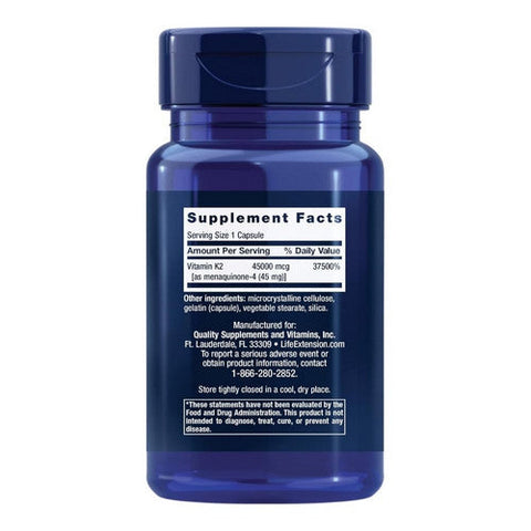 Life Extension, Mega Vitamin K2, 45000 mcg (45 mg), 30 Caps