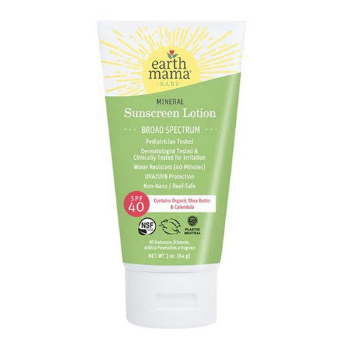 Earth Mama Angel Baby, Kids Sensitive Sunscreen SPF 40, 3 Oz