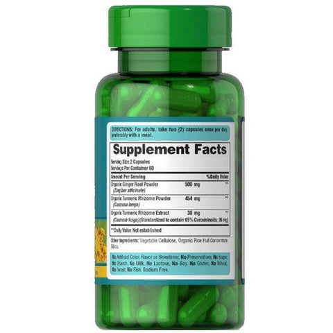 Puritan's Pride, Turmeric & Ginger, 120 Capsules