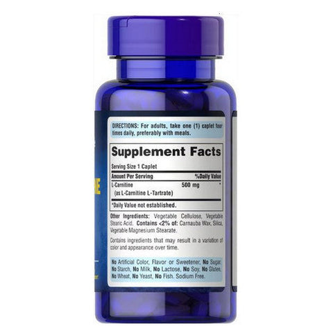 Puritan's Pride, L-Carnitine, 500 mg, 60 Caplets