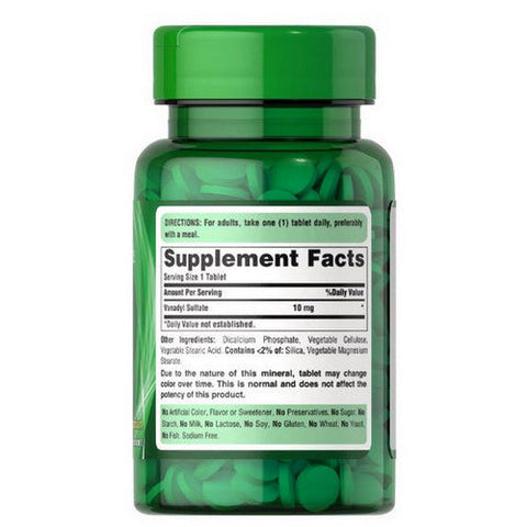 Puritan's Pride, Vanadyl Sulfate, 10 mg, 120 Tablets