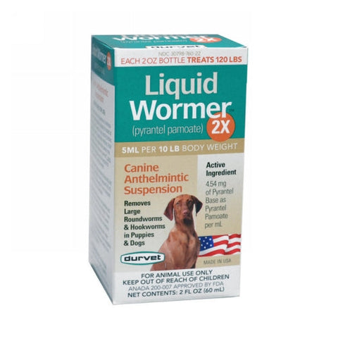 Durvet, Durvet Liquid Wormer 2X Dog Dewormer, 2 Oz
