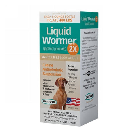 Durvet, Durvet Liquid Wormer 2X Dog Dewormer, 8 Oz