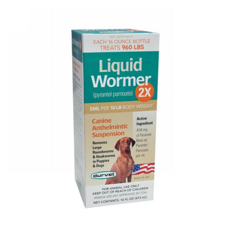 Durvet, Durvet Liquid Wormer 2X Dog Dewormer, 16 Oz