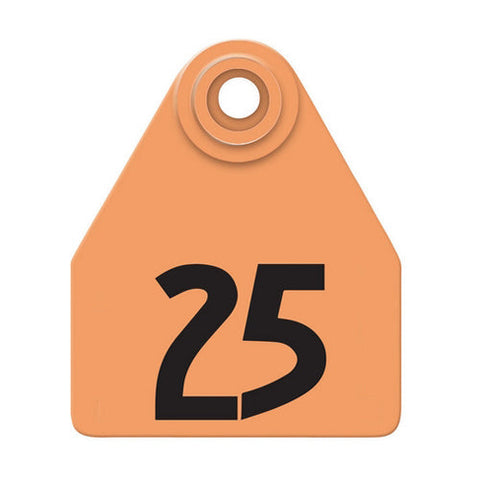 Allflex, Allflex Global Medium Numbered Tags 1-25 Orange, 1 Count