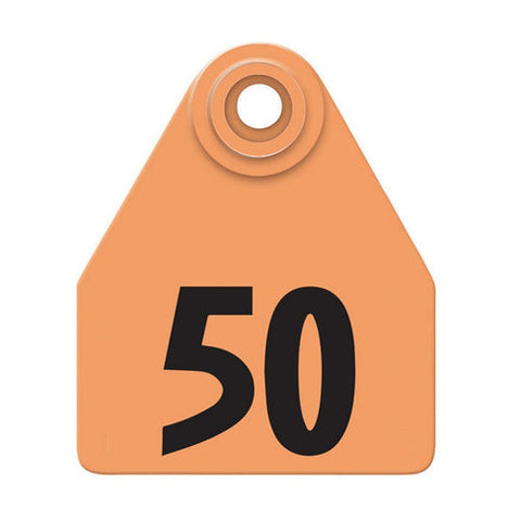 Allflex, Allflex Global Medium Numbered Tags 26-50 Orange, 1 Count