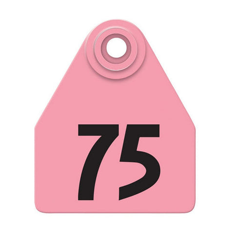 Allflex, Allflex Global Medium Numbered Tags 51-75 Pink, 1 Count