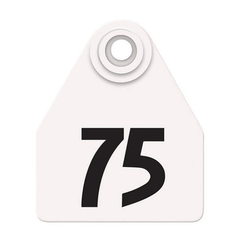 Allflex, Allflex Global Medium Numbered Tags 51-75 White, 1 Count