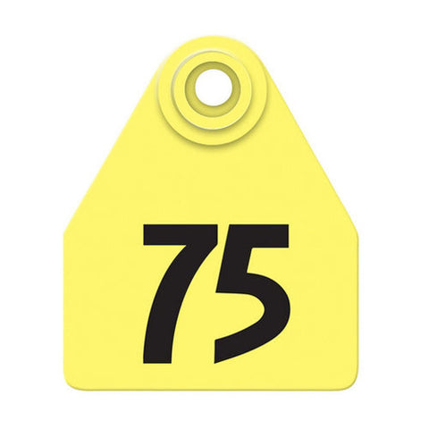 Allflex, Allflex Global Medium Numbered Tags 51-75 Yellow, 1 Count