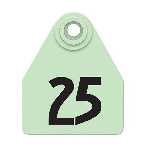Allflex, Allflex Global Medium Numbered Tags 1-25 Green, 1 Count