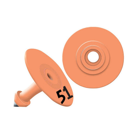 Allflex, Allflex Global Small Round Numbered Tags 51-75 Orange, 1 Count