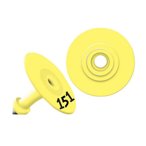 Allflex, Allflex Global Small Round Numbered Tags 151-175 Yellow, 1 Count