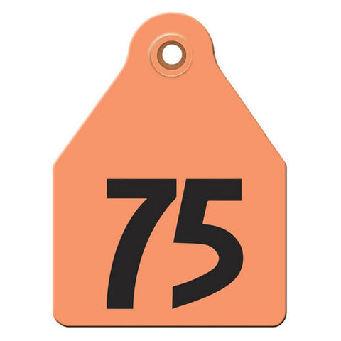 Agritags, AgriLabs Large Numbered AgriTags 51-75 Orange, 1 Count