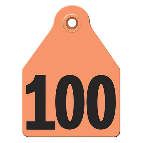 Agritags, AgriLabs Large Numbered AgriTags 76-100 Orange, 1 Count