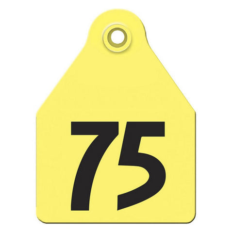 Agritags, AgriLabs Large Numbered AgriTags 51-75 Yellow, 1 Count