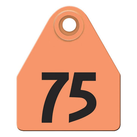 Agritags, AgriLabs Medium Numbered AgriTags 51-75 Orange, 1 Count
