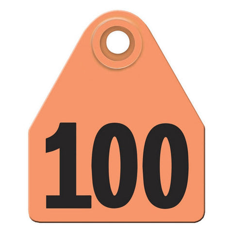 Agritags, AgriLabs Medium Numbered AgriTags 76-100 Orange, 1 Count