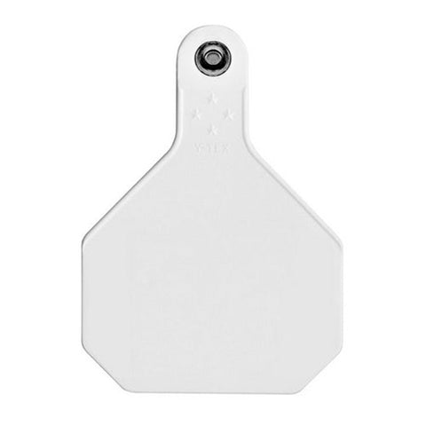 Y-Tex, Y-Tex 4-Star Large Blank All-American Ear Tags White 25's, 1 Count