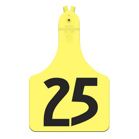 Allflex, ATag Numbered Cow ID Ear Tags 1-25 Yellow, 1 Count