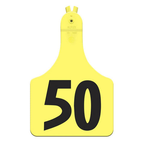 Allflex, ATag Numbered Cow ID Ear Tags 26-50 Yellow, 1 Count