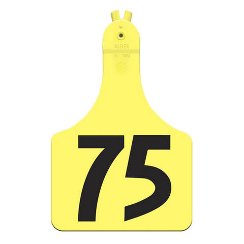 Allflex, ATag Numbered Cow ID Ear Tags 51-75 Yellow, 1 Count